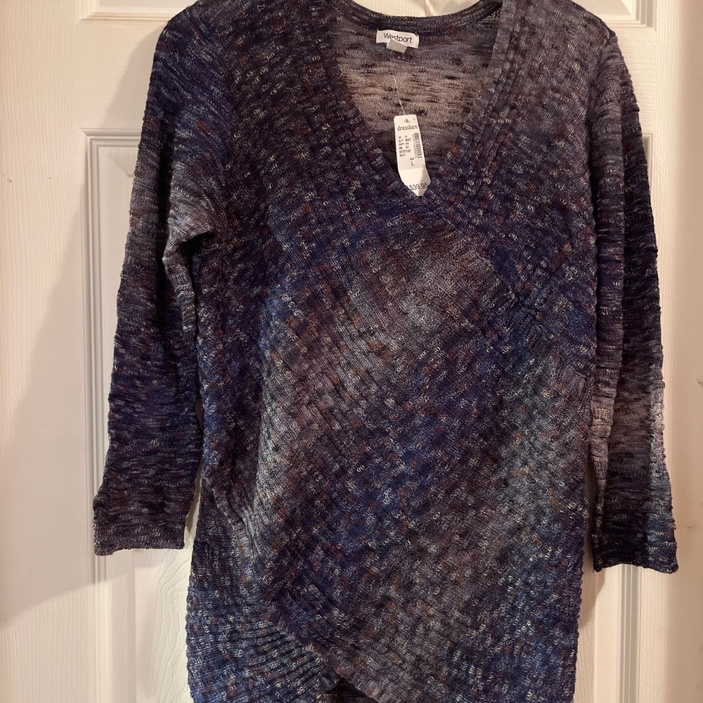 Westport V-Neck Sweater - Navy and Charcoal